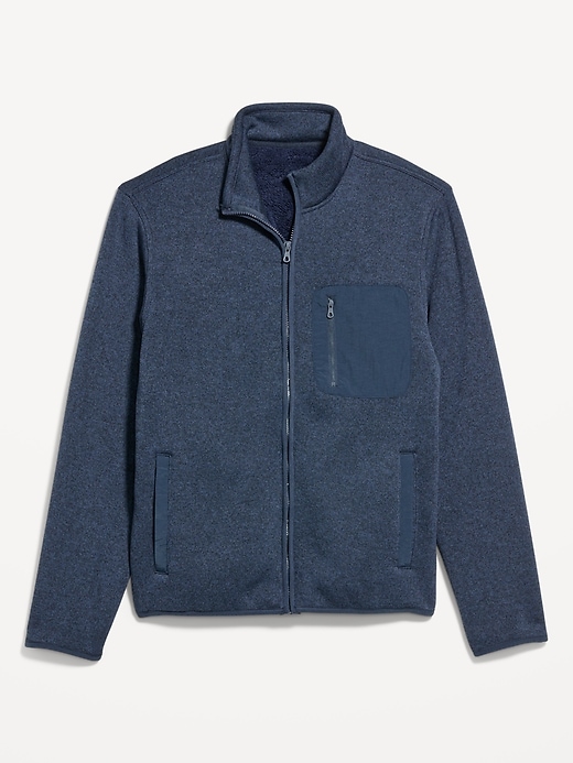 Image number 4 showing, Sherpa-Lined Fleece-Knit Jacket