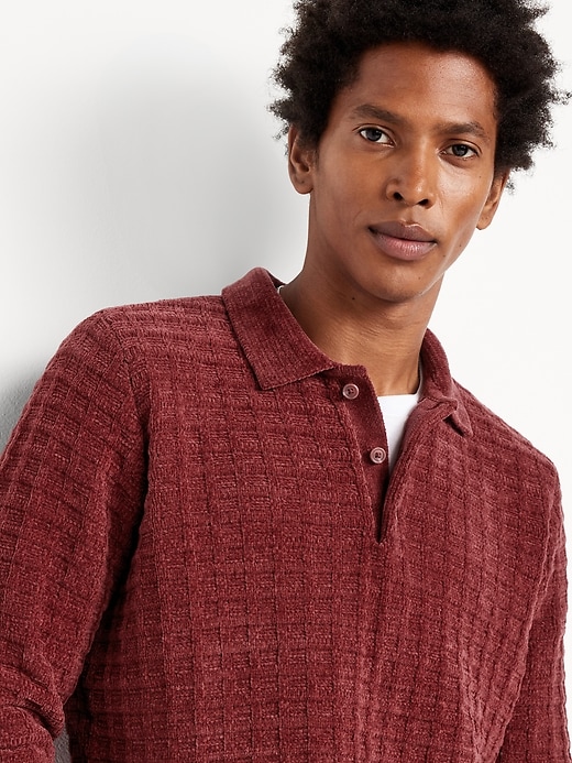 L'image numéro 3 présente Polo décontracté en tricot chenille