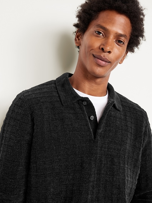 L'image numéro 3 présente Polo décontracté en tricot chenille
