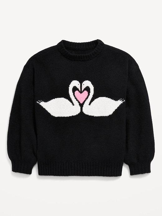 Image number 2 showing, Oversized Valentine's Day Graphic Sweater for Girls