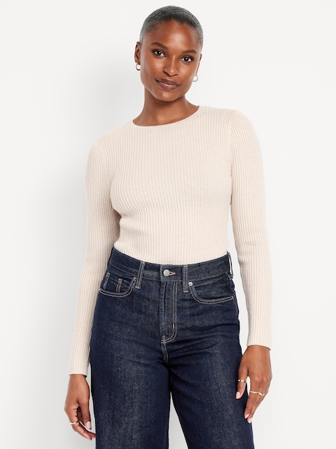 SoSoft Lite Crew-Neck Shine Sweater - Creme Shine