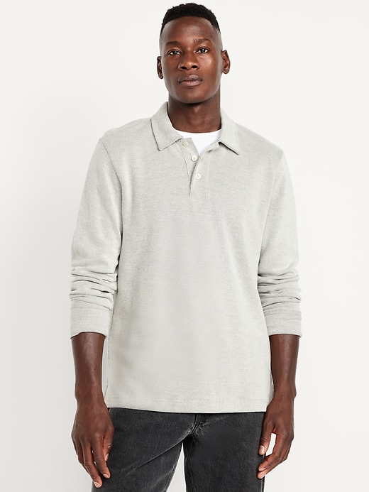 Image number 1 showing, Long-Sleeve French Rib Polo