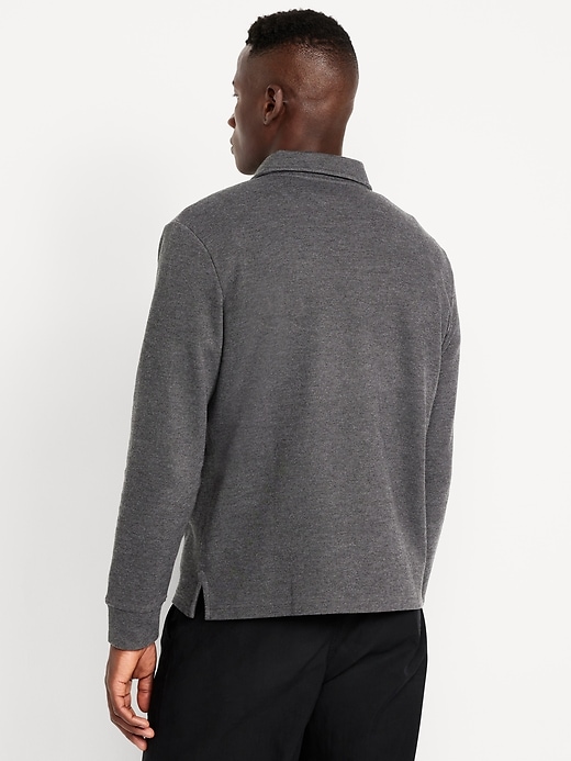 L'image numéro 2 présente Polo en tricot côtelé à manches longues