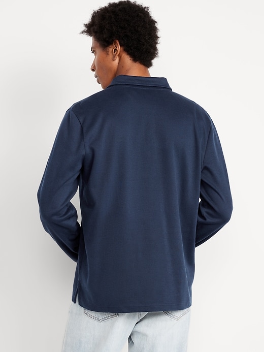 L'image numéro 2 présente Polo en tricot côtelé à manches longues