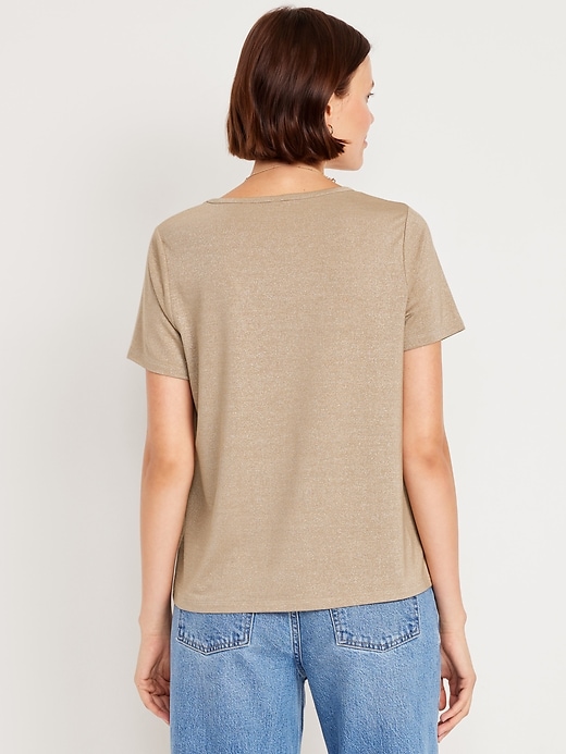 Image number 2 showing, Luxe V-Neck Shine T-Shirt
