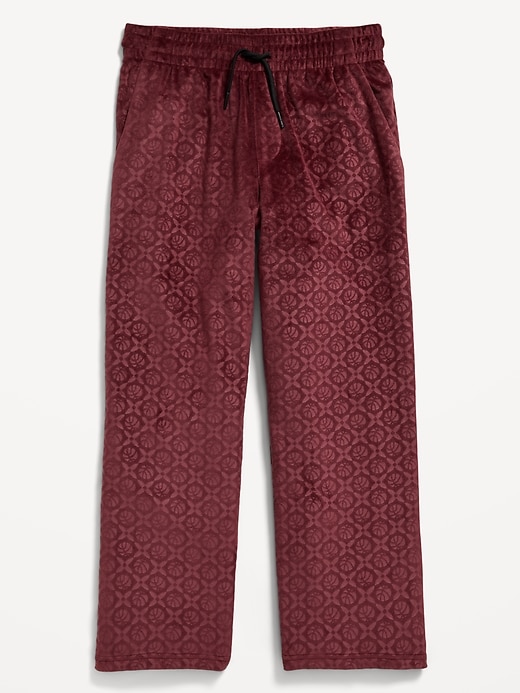 Image number 4 showing, Baggy Embossed Velour Track Pants for Boys