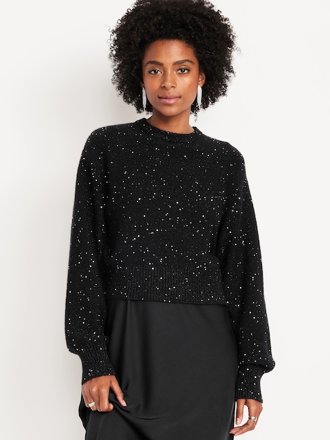 SoSoft Crew-Neck Sequin Sweater - Black Jack