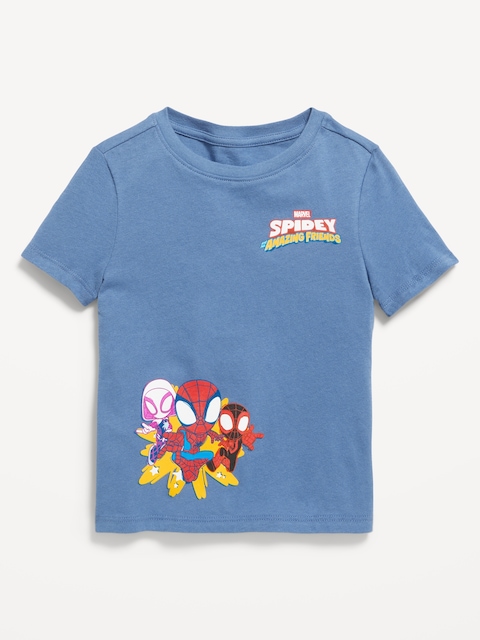 T-shirt à imprimé sous licence pour toute-petite fille - Bleu Cowboy