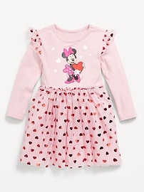 L'image numéro 1 présente Robe tutu ajustée et évasée à manches longues Minnie Mouse de Disney© pour toute-petite