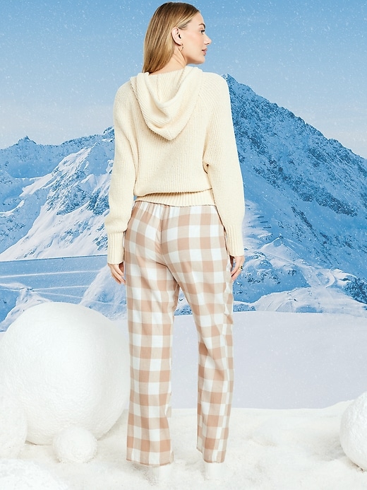 Image number 2 showing, Mid-Rise Plaid Flannel Pajama Pants for Women
