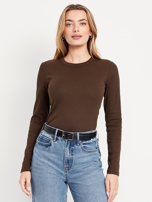 Image number 1 showing, Snug Long-Sleeve Crew-Neck T-Shirt