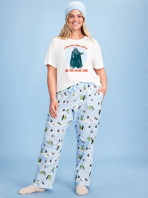 Image number 7 showing, Old Navy x Star Wars Mid-Rise Printed Flannel Pajama Pants for Women