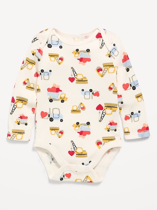 Image number 1 showing, Printed Long-Sleeve Bodysuit for Baby