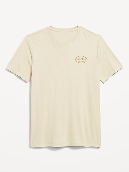 L'image numéro 1 présente T-shirt ras du cou à imprimé