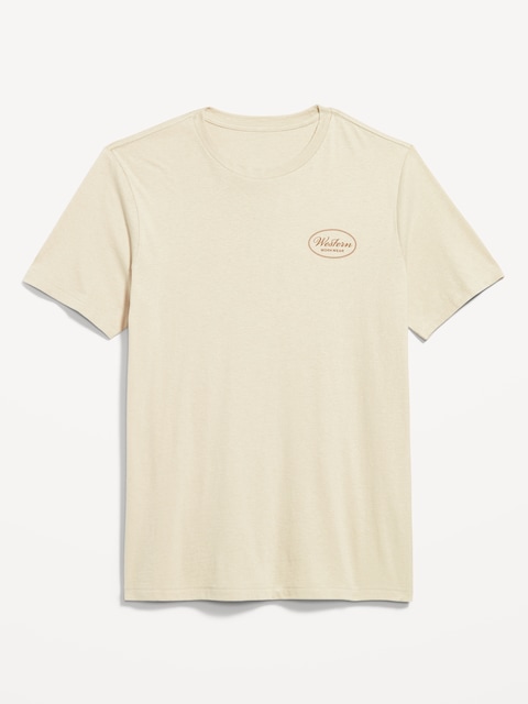 T-shirt ras du cou à imprimé - Beige Moyen