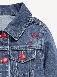Image number 3 showing, Disney© Minnie Mouse Cropped Trucker Jean Jacket for Toddler Girls