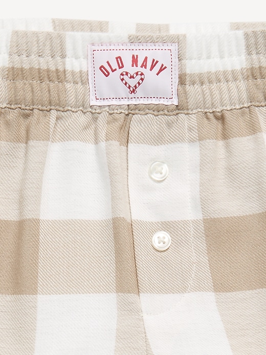 Image number 3 showing, Flannel Plaid Boxer Pajama Shorts for Girls
