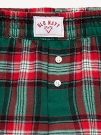 Image number 3 showing, Flannel Plaid Boxer Pajama Shorts for Girls