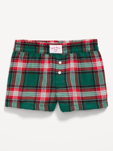 Flannel Plaid Boxer Pajama Shorts for Girls