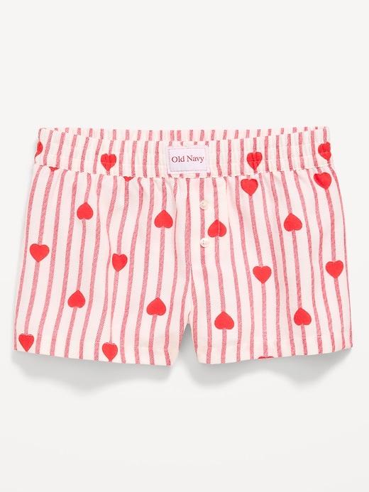 Image number 2 showing, Flannel Plaid Boxer Pajama Shorts for Girls