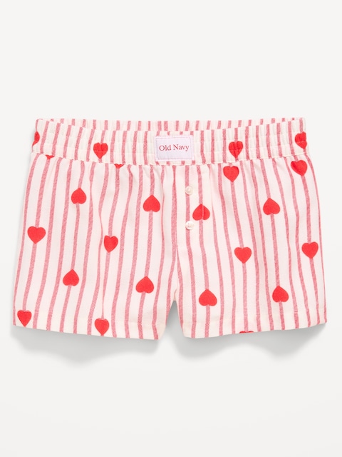 Flannel Plaid Boxer Pajama Shorts for Girls