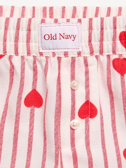 Image number 3 showing, Flannel Plaid Boxer Pajama Shorts for Girls