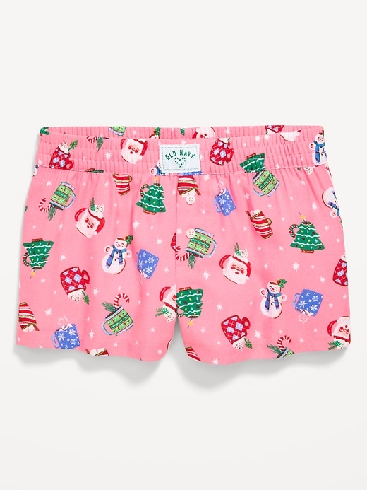 Image number 2 showing, Flannel Plaid Boxer Pajama Shorts for Girls