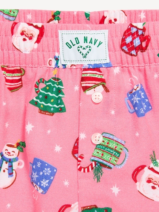 Image number 3 showing, Flannel Plaid Boxer Pajama Shorts for Girls