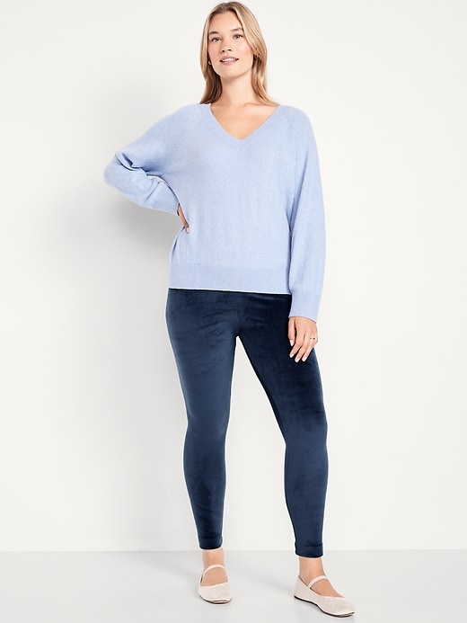 Image number 4 showing, High-Waisted Velour Fashion Ankle Leggings