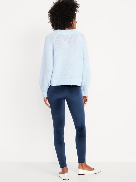 Image number 2 showing, High-Waisted Velour Fashion Ankle Leggings