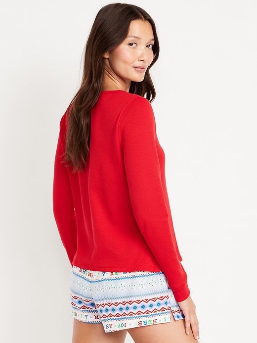 Image number 2 showing, Scoop-Neck Waffle Pajama Top