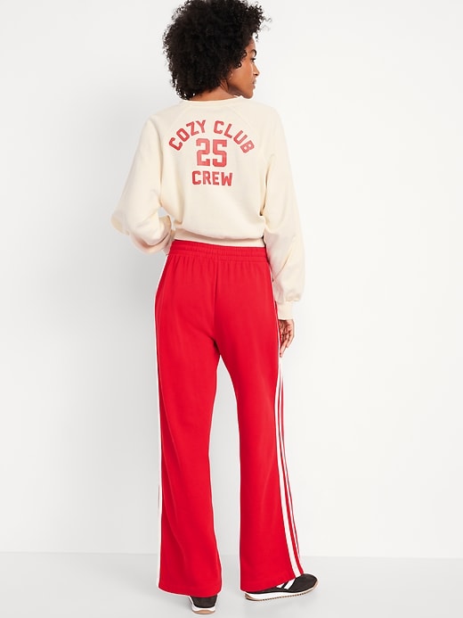 L'image numéro 2 présente Pantalon en coton ouaté à jambe large et à taille haute PurConfort