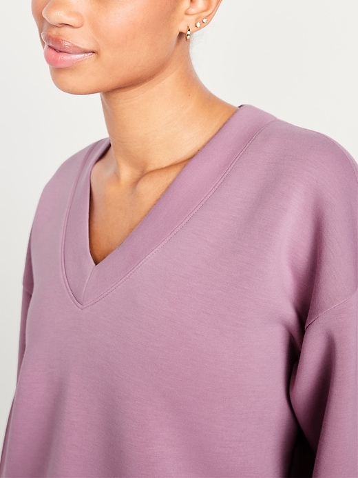 Image number 4 showing, Bounce Fleece V-Neck Cocoon Sweatshirt