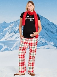 Image number 1 showing, Maternity Plaid Flannel Pajama Pants