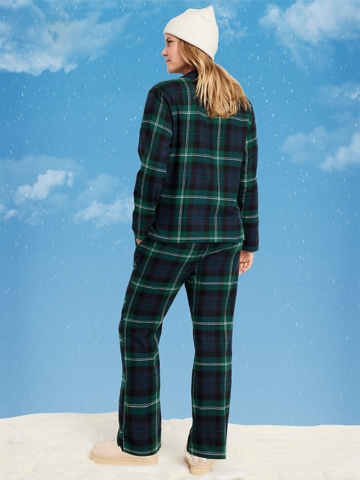 Image number 2 showing, Maternity Plaid Flannel Pajama Pant Set