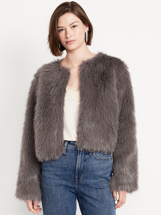 Image number 1 showing, Faux-Fur Jacket