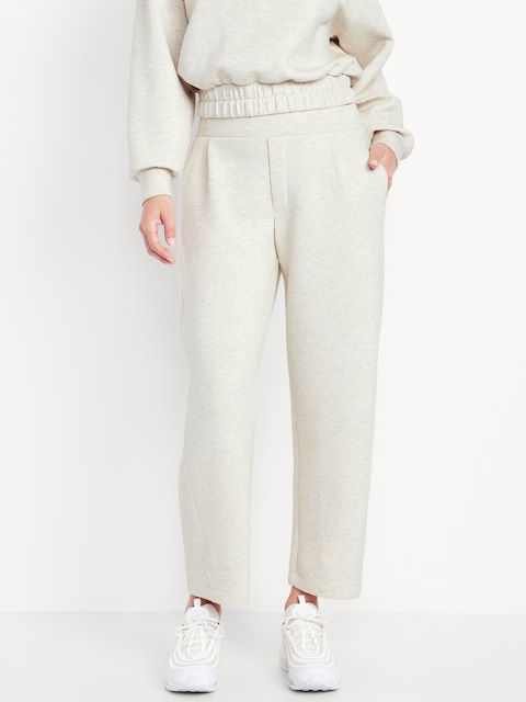 High-Waisted Bounce Fleece Barrel Sweatpants - Oatmeal Heather