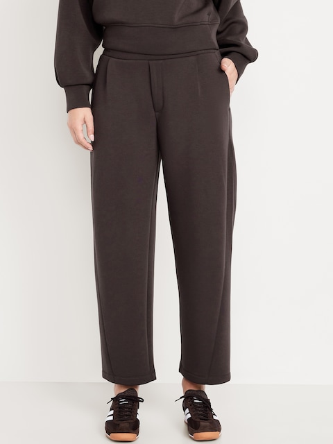 High-Waisted Bounce Fleece Barrel Sweatpants - Black Coffee