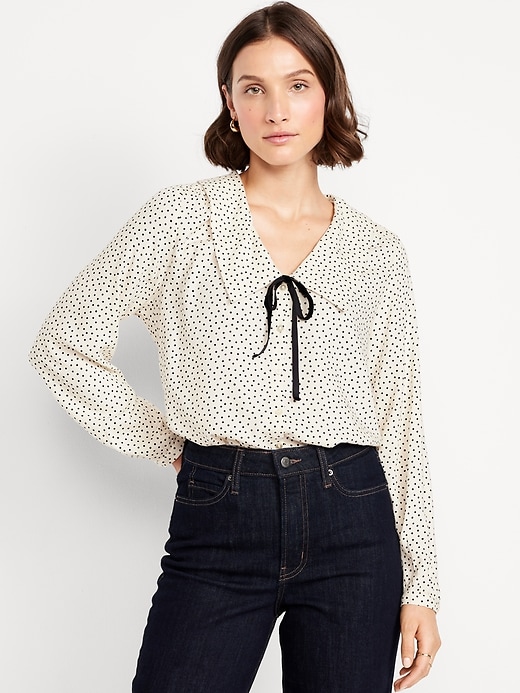 Image number 1 showing, Crepe Button-Down Top