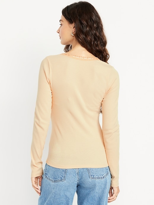 Image number 2 showing, Scoop-Neck Long-Sleeve Ribbed Top