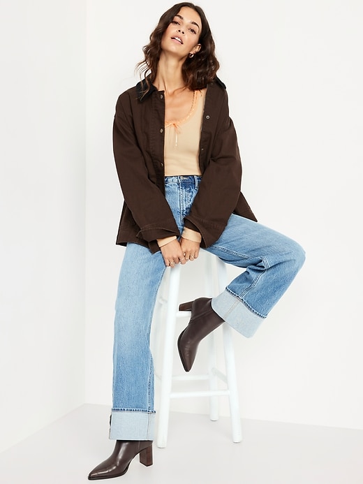 Image number 3 showing, Scoop-Neck Long-Sleeve Ribbed Top