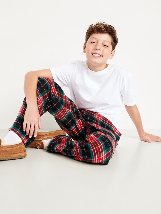 L'image numéro 3 présente Pantalon de pyjama en flanelle à carreaux unisexe pour Enfant