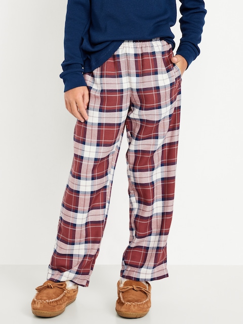 Plaid Flannel Pajama Pants for Boys - Red Plaid