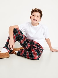 L'image numéro 3 présente Pantalon de pyjama en flanelle à carreaux unisexe pour Enfant