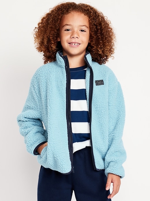 Image number 1 showing, Sherpa Zip-Front Jacket for Boys