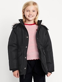 Image number 1 showing, Water-Resistant Parka Jacket for Girls