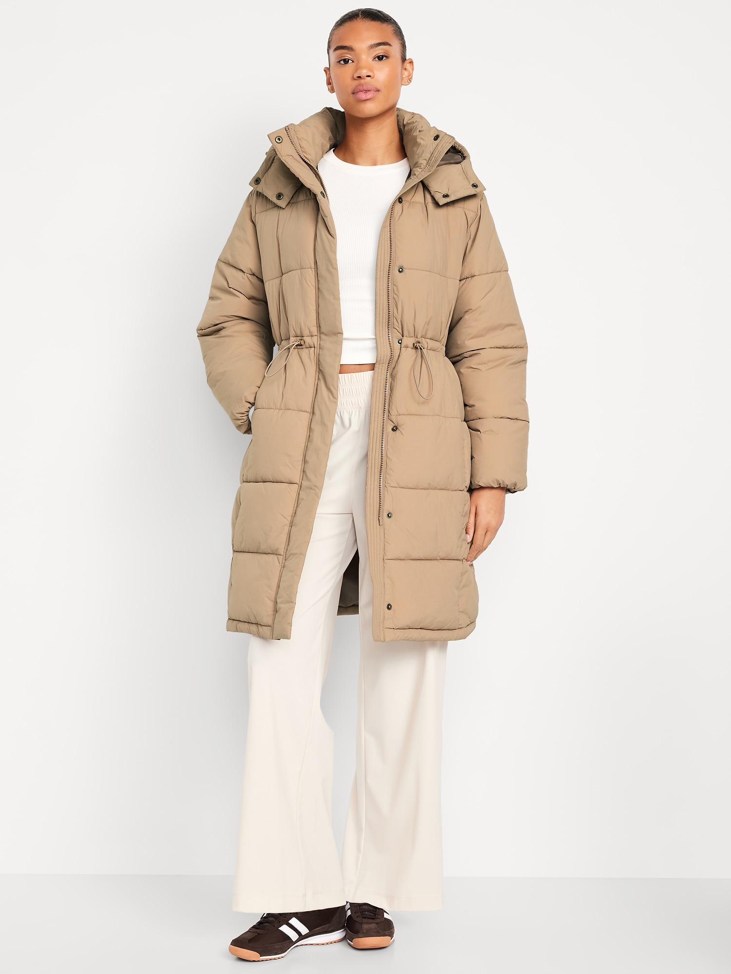 Long Puffer Old Navy Puffy Jacket Water-Resistant Quilted Long