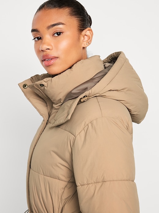 Image number 5 showing, Water-Resistant Quilted Long Puffer Jacket