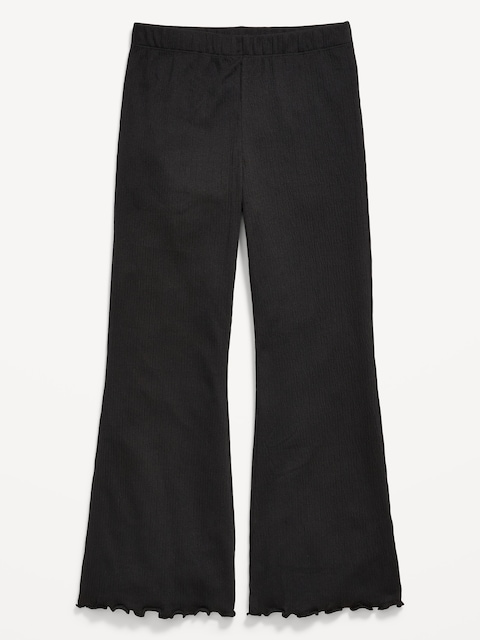 Textured Knit Flare Leggings for Girls - Black Jack