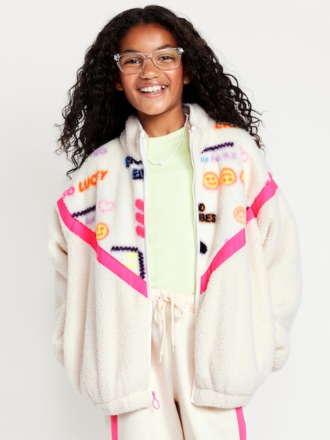 Veste en Sherpa à glissière pour fille